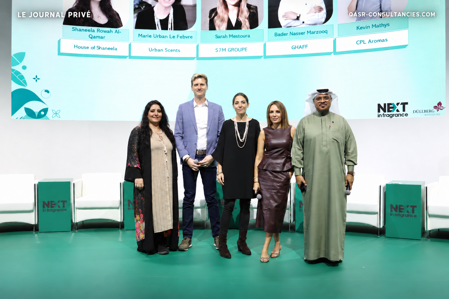 SHANEELA and fellow panellists standing together on the NEXT in Fragrance stage.